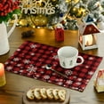 thumbnail image 3 of Smile Snowflake Buffalo Check Plaid Christmas Placemats 4-Pack 12 x 18 Inch, 3 of 6