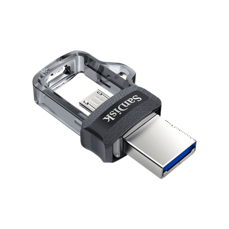 SanDisk - Ultra 128GB USB 3.0, Micro USB Flash Drive - Gray / Transparent