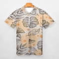thumbnail image 3 of Boho Flower Leaf French Men Zipper T-shirt Summer Casual Short Sleeve T-shirt Top, 3 of 7