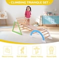 thumbnail image 4 of EUROCO Wooden Climbing Frame, Toddler Climbing Toys Indoor, Wooden Playground Climber with Ramp, Arch and Ladder, 4 of 9