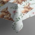 thumbnail image 3 of Blue Highland Cow Flower Leaf Pattern Rectangle Tablecloth 60"x84",Waterproof Polyester Rectangle Table Cloth, Wipeable Spillproof Polyester Tablecloth for Dining, Camping, Indoor and Outdoor, 3 of 5