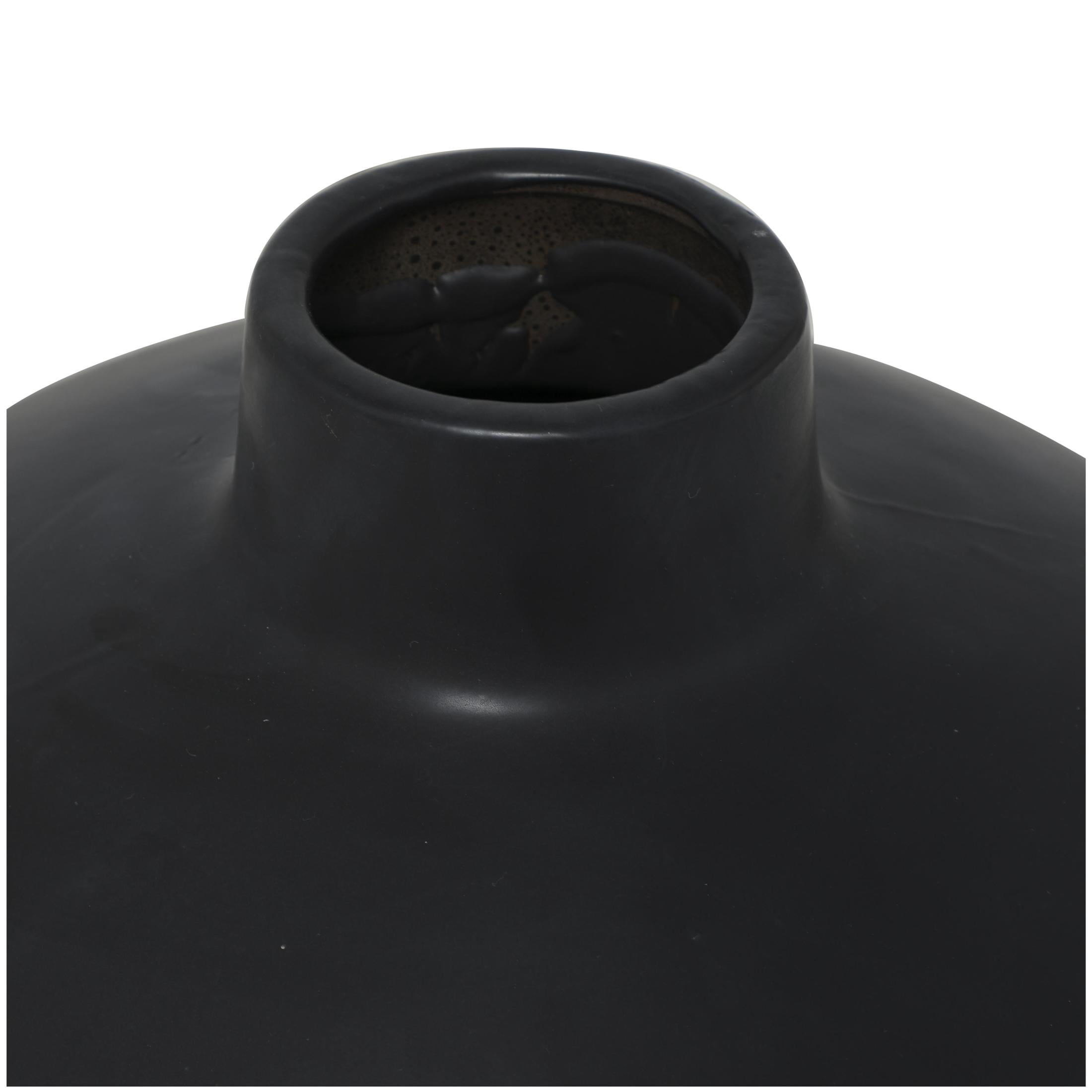 DecMode 17" Matte Black Ceramic Vase