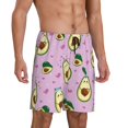 thumbnail image 2 of Fuzoiu Different Avocados Print Pajama Shorts for Men, Men's Pajama Bottoms,Mens Lounge Sleepwear,Pajama Pants with Pocket-3X-Large, 2 of 6
