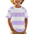 thumbnail image 6 of Ruyang Kids Girls Striped T Shirts Round Neck Loose Fit Short Sleeve Summer Casual Lightweight Outdoor Athletic Tee Tops, 6 of 7