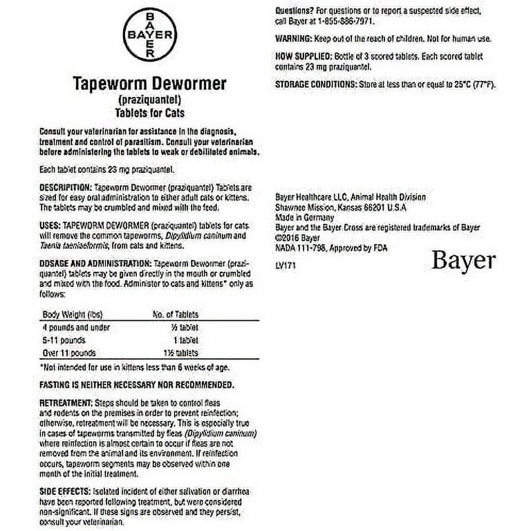 Bayer Expert Care Tapeworm snowmen Dewormer