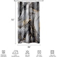 thumbnail image 2 of Small Stall Shower Curtain 36 x 72 Inch, Half Narrow Abstract Marble for Bathroom, Modern Luxury Art Decor Ink Texture Fabric Shower Curtain Set with Hooks, Black Grey, 2 of 12