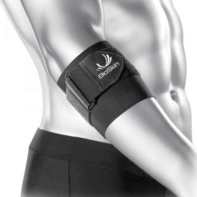 BioSkin Tennis Elbow Strap Band with Silicon Pad and Elastic Strap for Compression and Pain Relief, XX-Large: 13-14 Inches