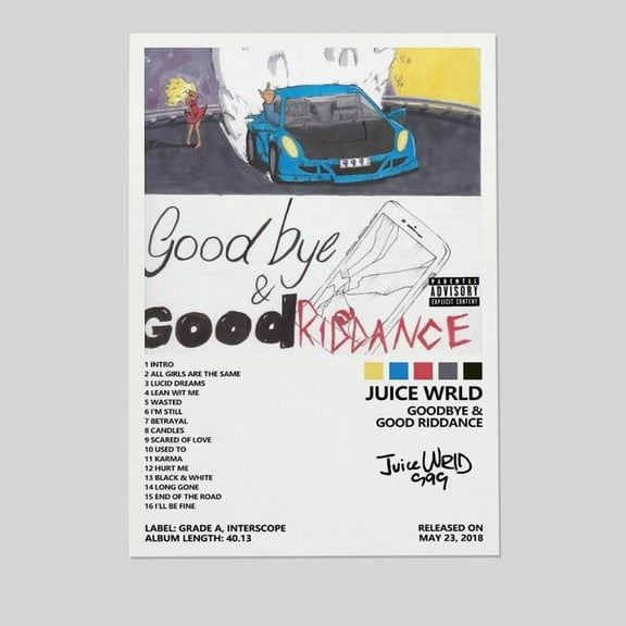 Goodbye & Good Riddance Album Cover Poster for Bedroom Aesthetic Canvas Size 24''x36'' - Postora