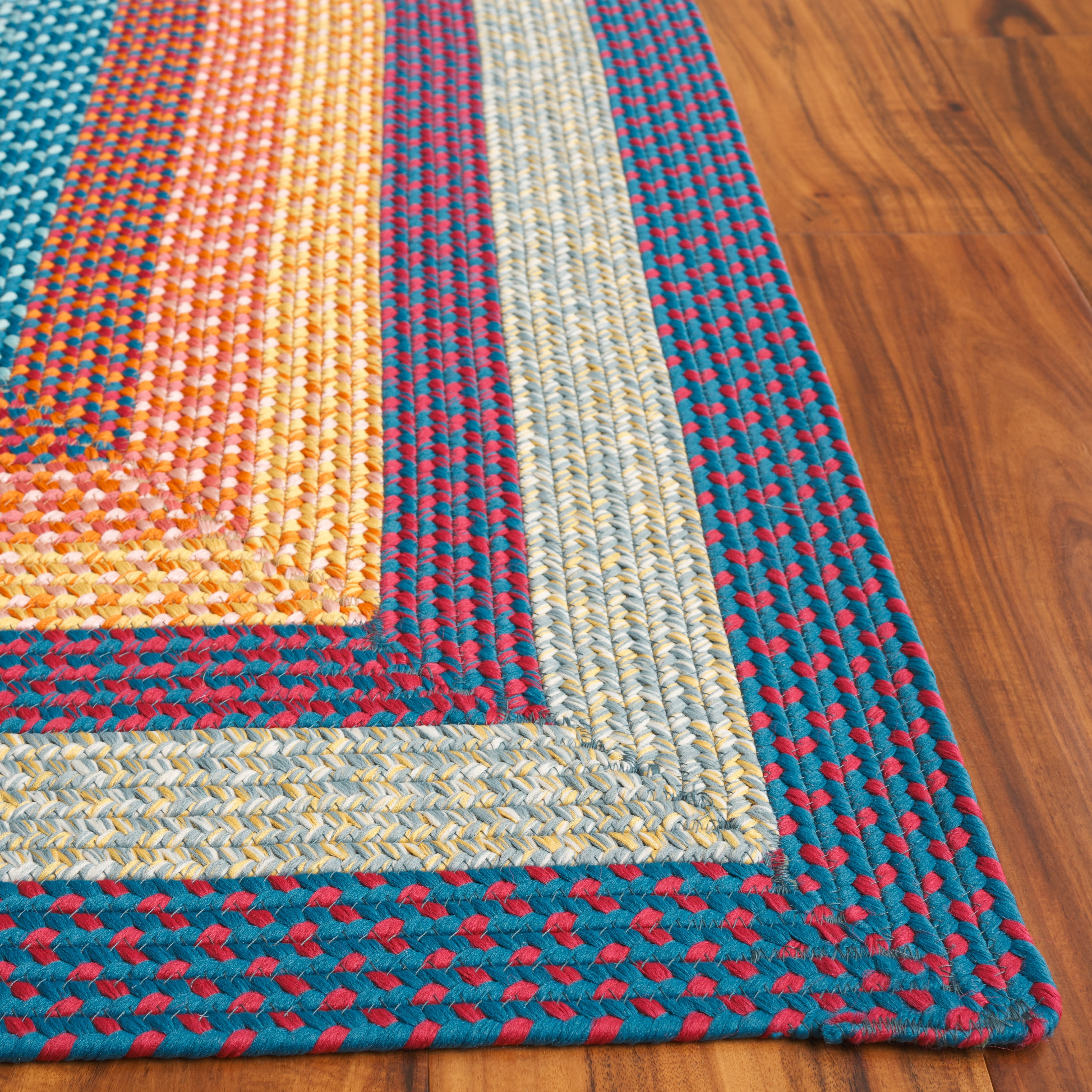 Safavieh Braided Ellen Bordered Machine Washable Reversible Area Rug, Red/Orange, 3' x 5'