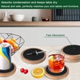 thumbnail image 2 of Posavasos de Madera para Bebidas, Juego de 5 Posavasos Absorbentes, Posavasos para Protección de Mesa de Café, Antideslizante Negro, 2 of 5