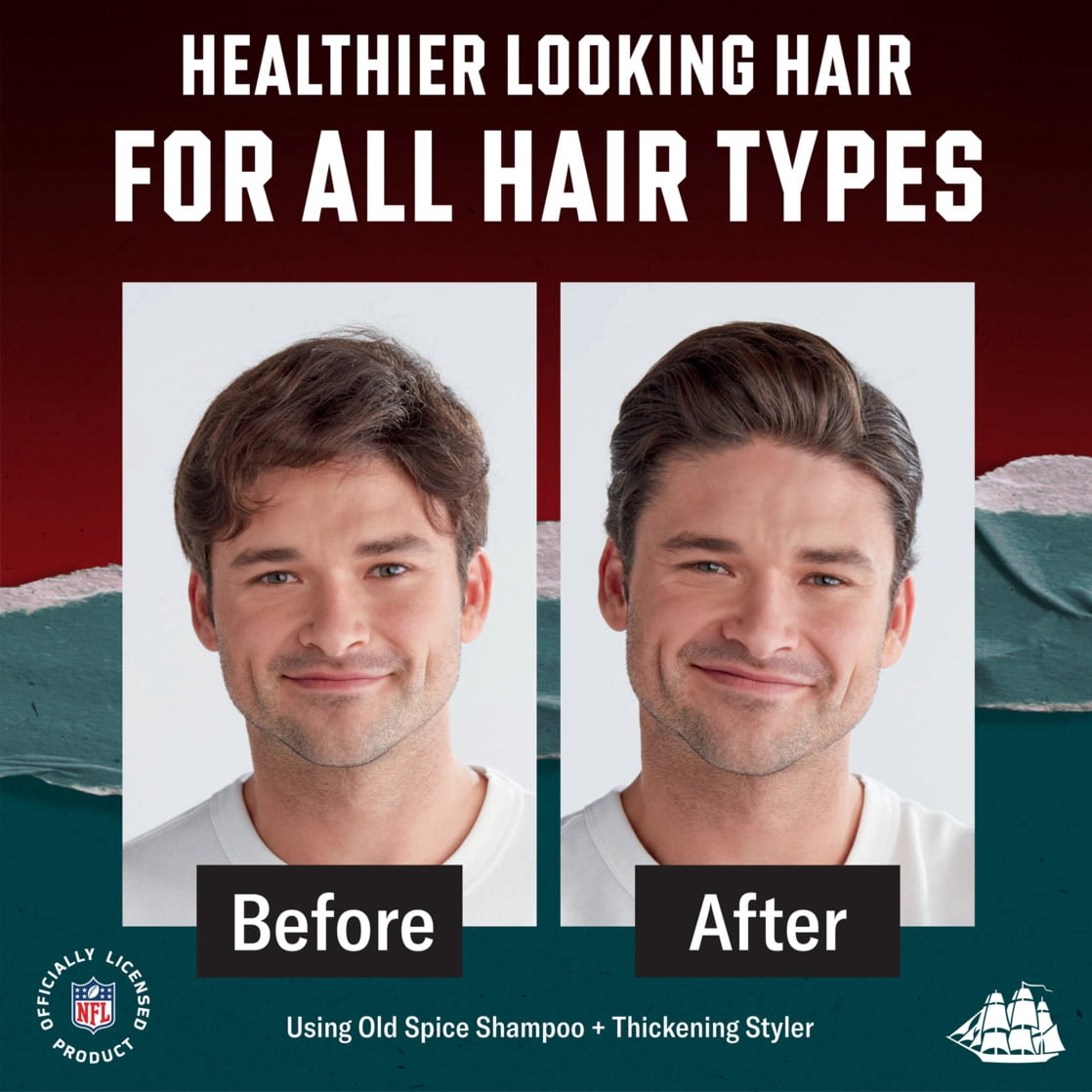 (4 pack) Old Spice Saquon Soar 2-in-1 Shampoo & Conditioner for Men, Old Spice x NFL, Healthy & Full Looking Hair, 21.9 fl oz