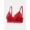 Chinese Red, variant on Wireless Sheer Lace Triangle Bralette Adjustable Strap V Neck Lace Lingerie Bra