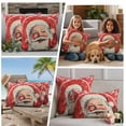 thumbnail image 5 of Red Santa Christmas Outdoor Waterproof Pillow Covers, Xmas Snowflake Vintage Art Decorative Square Throw Pillowcase Sofa Cushion Sham for Patio/Couch/Chair, 16"x16" 2 Pack, 5 of 8