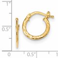 thumbnail image 2 of 14k Yellow Gold Diamond Cut Hoop Earrings, 2 of 6