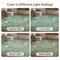 thumbnail image 7 of ODIKA 3'x5' Mint Green Meadow Lily Washable Throw Rug Whimsical Nature Scene With Floral And Fauna Motifs for Entryway, Kitchen, Mudroom, Stain Resistant, Low Profile, Non-Slip, 7 of 7