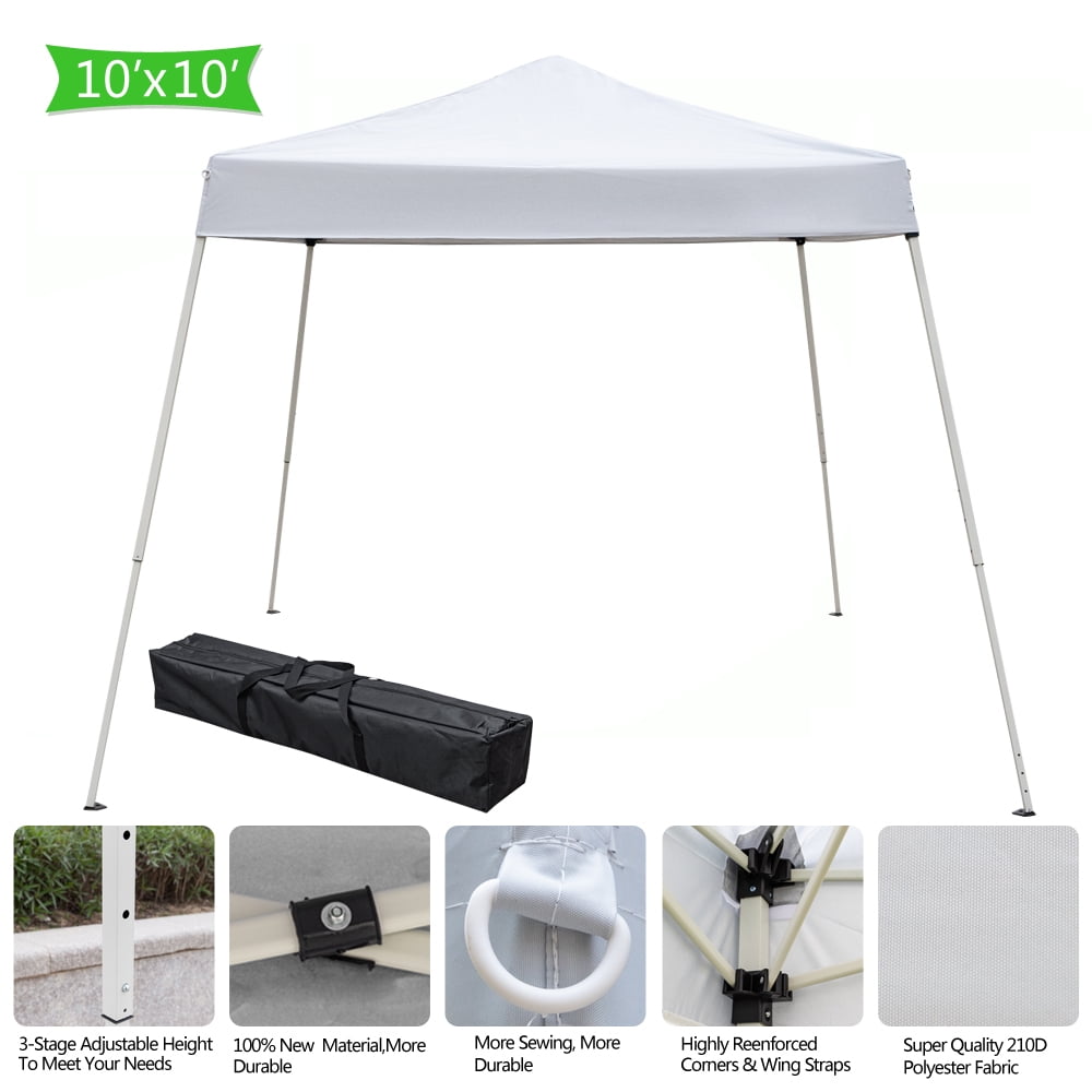 Kadyn Outdoor Folding Party Tent, 10' x 10' Portable Household Waterproof Folding Tent for Parties Garden Pool, White Camping Shelters