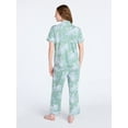 thumbnail image 3 of Joyspun Women's Dreamy Soft Collection Notch Collar Top and Capri Pants Pajama Set, 2-Piece, Sizes XS-3X, 3 of 5