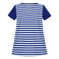 thumbnail image 3 of Girls Dress Cotton Navy Blue Stripe Bird Embroidered 4 Years, 3 of 6