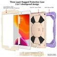 thumbnail image 2 of Allytech iPad 9.7 Case 2018/2017 iPad 5th/6th Gen Cover for Kids, iPad Pro 9.7 Case 2016, Soft Silicone + Hard PC Heavy Duty Case with Pen Holder/360 Rotation Stand/Hand & Shoulder Strap, Purple Beige, 2 of 4