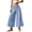 Blue, variant on Women Cropped Wide Leg Pants Drawstring Tie High Waist Elastic Back Waist Loose Culottes with Pockets Chic Casual or Spring Summer Beach Daily Vacation