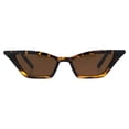 thumbnail image 1 of Womens Narrow Retro Mod Cat Eye Plastic Sunglasses Tortoise Brown, 1 of 4