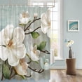 thumbnail image 5 of Shower Curtains for Bathroom, Spring Magnolia White Flower Vintage Shower Curtain Set Polyester Waterproof Fabric Bath Curtain with Hooks for Home Hotel Apartment Farmhouse 72x72 inch, 5 of 6