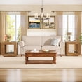 thumbnail image 4 of Tribesigns Rustic Wood End Table, 2 Tiered Square Side Table with Storage Shelf, Industrial Wooden Sofa Side Table for bed Room, Entrance (wood), 4 of 7
