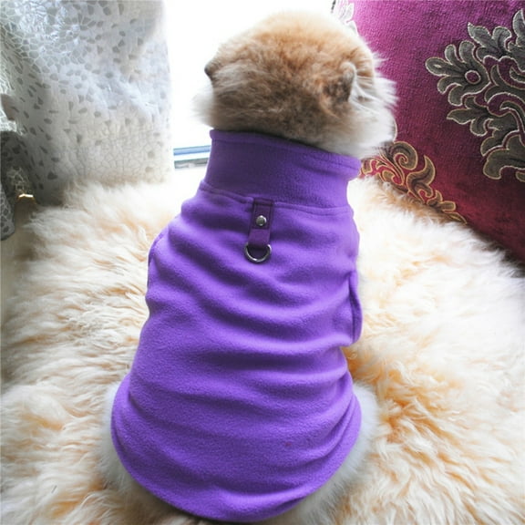 Pet Dogs Autumn Winter Thickened Vest Coat Small Medium Dogs Warm Costume with Traction Ring