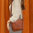 thumbnail image 3 of Soft Leather Messenger Bag Large Capacity Style Shoulder Bag for Men Women Durable Crossbody Bag, 3 of 6