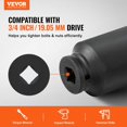 thumbnail image 4 of 8-Piece 3/4" Drive Axle Nut Impact Socket Set, SAE Deep Well Spindle Sockets - 6-Point, 4 of 11
