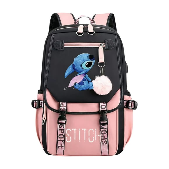 Stitch Backpack Student Travel Backpack, Casual Stitch Stitch Character Bag Cartoon Style Laptop Backpack, Stitch Themed Back to School Shoulders Backpack for Commuters and Students