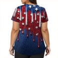 thumbnail image 4 of Iaqnaocc 4th of July Scrubs for Women Patriotic Plus Size American Flag Stars Nursing Uniform Fashion V Neck Scrub Shirt Independence Day Short Sleeve Medical Workwear with Pockets Dark Blue 3XL, 4 of 5