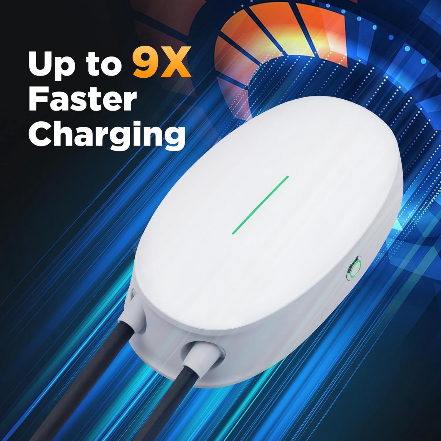 Level 2 EV Charger, 40A 240V 9.6kW, Home Charging Station, NEMA 14-50 Plug, J1772 25' Cable Fast Wallbox for all j1772 car