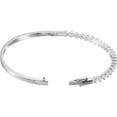thumbnail image 2 of Sterling Silver Cubic Zirconia Bangle Bracelet 3mm, 2 of 2
