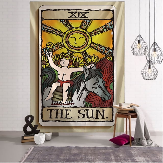 Tapiz de Tarot de brujería India, adivinación mística, colgante de pared, Tapiz psicodélico, tapices de brujería, decoración de habitación, manta de pared qym unisex
