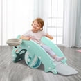 thumbnail image 2 of 3-in-1 Rocking Horse Seat Slide with Basketball Hoop Foldable Multi-Shape Indoor Slide Fun for Kids, 2 of 9