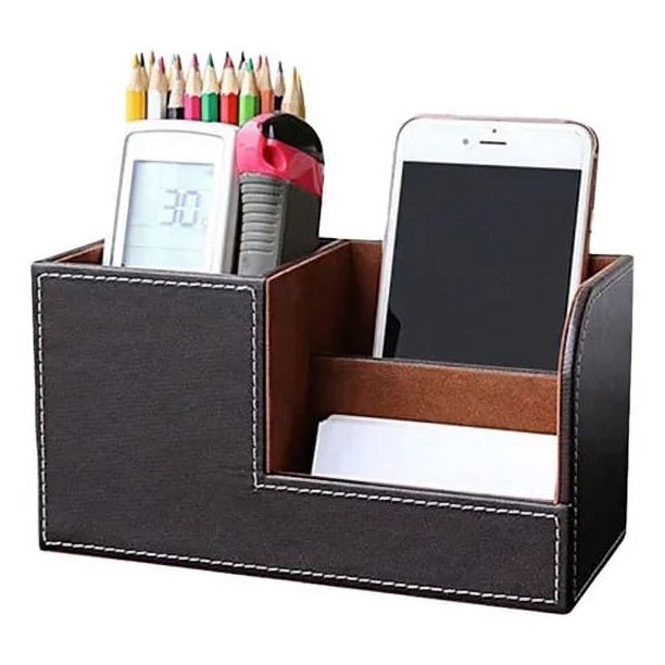 Bolsa de almacenamiento para bolígrafos/soporte para bolígrafos Marble Vein Desktop Organizer, Doraking Non-Slip Middle PU Leather Marble Vein Desktop Storage Box Organizer Pencil Holders (White, M) Zhivalor LH-0930