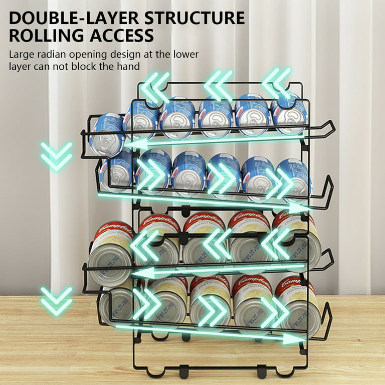 2Pcs Soda Can Storage Rack Stackable Beverage Can Organizer Non