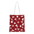 thumbnail image 1 of DouZhe Reusable Grocery Bags, Red Christmas Snowflake Lightweight Polyester Canvas Cloth Tote Bag for Travle Gym Shopping School, 15" x 16", 1 of 7