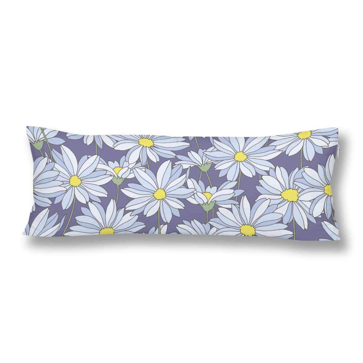 Gckg White Daisy Flower Purple Body Pillow Covers Case