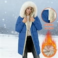 thumbnail image 3 of qucoqpe Womens Long Winter Puffer Coat Trendy Fleece Lined Windproof Hooded Quilted Down Jacket Warm Thick Puffy Parka, 3 of 10