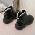 thumbnail image 5 of Viluyesy Boots for Girls Soild Color Flat Bottom Keep Warm Soft Sole Arch Support Girls Fall and Winter Shoes Black US 13, 5 of 8