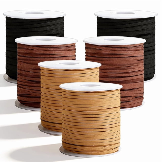 Rollos de Cordón de Plano, Cordones de Gamuza para Botas, Tiras de para Hacer Joyas y Pulseras.