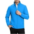 thumbnail image 2 of Fmbrln Men's Zip Up Softshell Jacket Stand Collar Casual Outerwear Long Sleeve Solid Color Coat with Pockets, 2 of 6