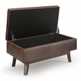 thumbnail image 5 of Small Rectangular Storage Ottoman Bench, Dark Brown Faux Leather Foot Rest Stool with Lift Top and Hidden Compartment for Living Room, 5 of 7