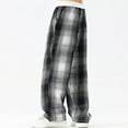 thumbnail image 4 of Gamivast Lounge Pants Men Baggy Straight Wide Leg Sweatpants with Pockets Comfortable Casual Elastic High Waist Trouser Outdoor Drawstring Plaid Pants, 4 of 7