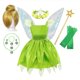 thumbnail image 3 of Disfraz de Disney Tinker Bell para niñas, disfraz de Hada Verde, vestido de princesa de fantasía, fiesta de cumpleaños, Halloween, Carnaval, ropa, 3 of 5
