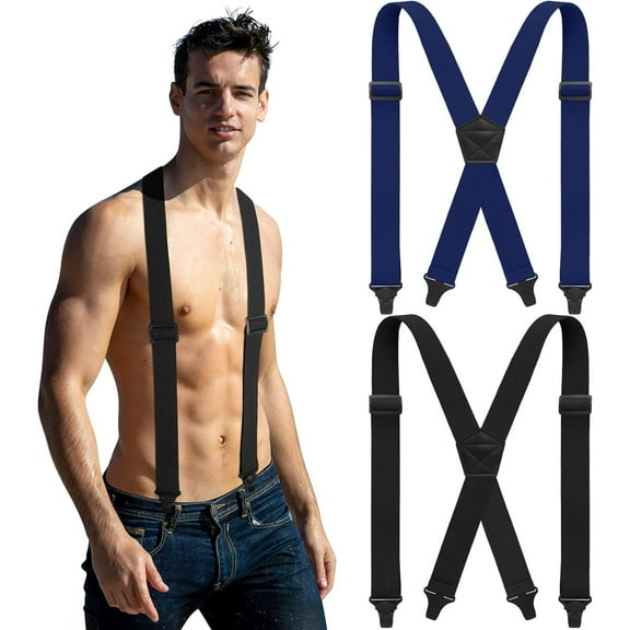 2 Pcs Under Clothing Suspenders for Men Airport Suspenders Plastic Clips Hiking Hidden Suspender for Men
