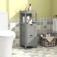 thumbnail image 2 of LINJHA Bathroom Floor Cabinet, Multifunctional Floor Storage Cabinet with 2 Removable Drawers, Modern Bathroom Cabinet with Anti-toppling Strap, 12 x 12 x 35 inches (Grey), 2 of 9