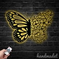 thumbnail image 3 of Handmadetneonsign Personalized Butterfly Flower Metal Wall Art LED Light, Custom Flower Butterfly, 3 of 5